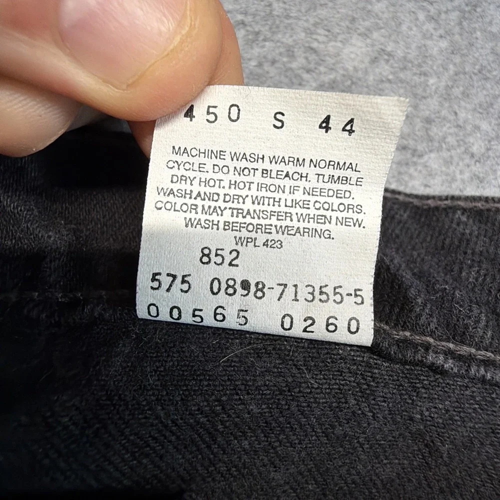 Vintage Levis 565 Made In USA 33x34 Black Grunge Baggy Skate